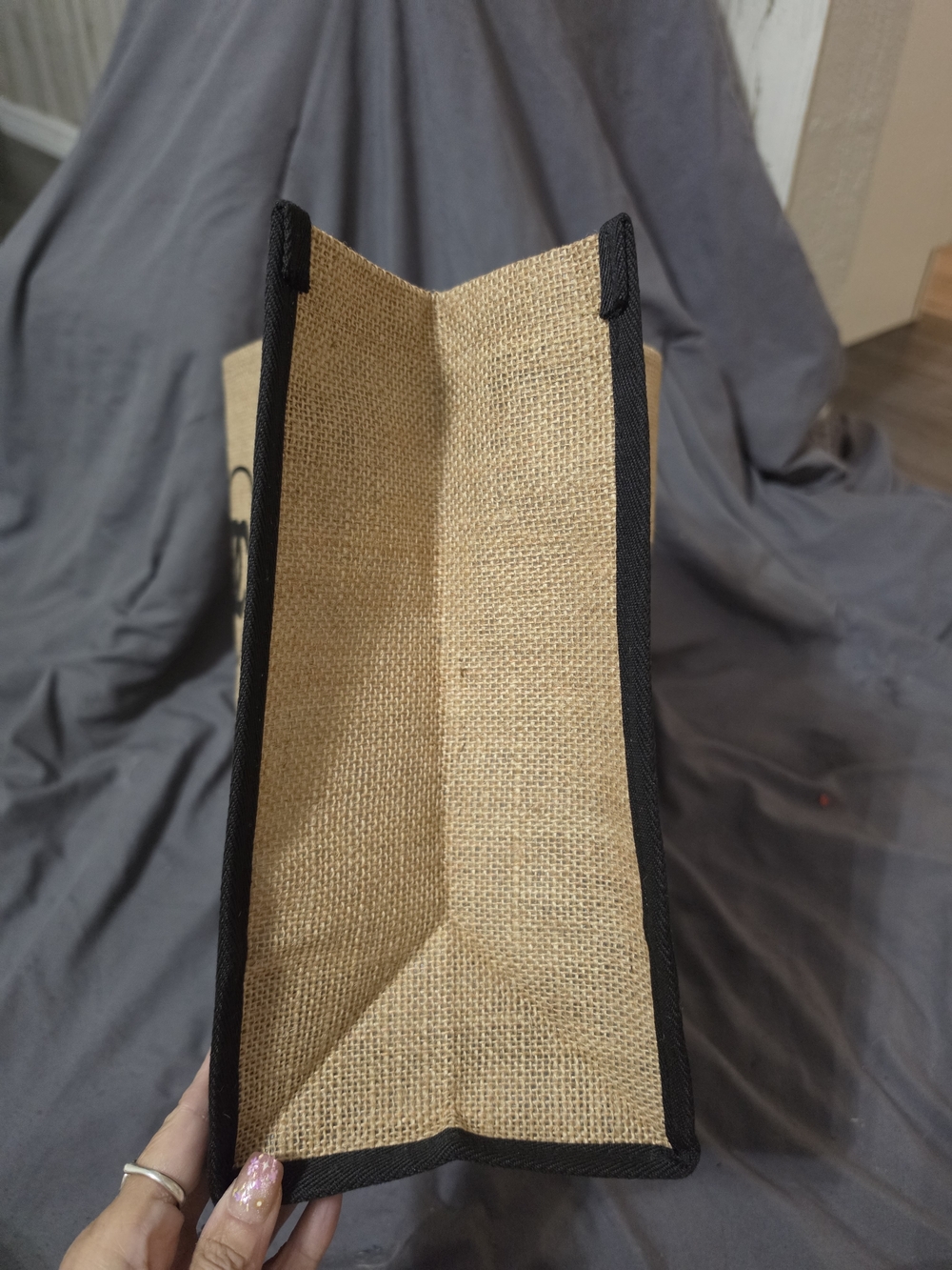 CHANEL Natural Jute Tote with Black Trim - Picture 5 of 6